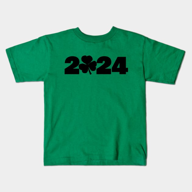 St Patricks Day 2024 in Black Kids T-Shirt by ellenhenryart